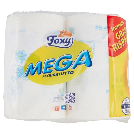 Foxy Mega Asciugatutto 2 veli decorato 6 maxi rotoli